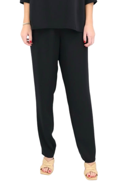 Slim Matte Crepe Pant in Black