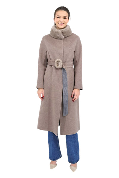 Reversible Fabric Coat in Safari/Pietra