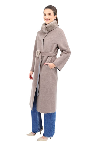 Reversible Fabric Coat in Safari/Pietra