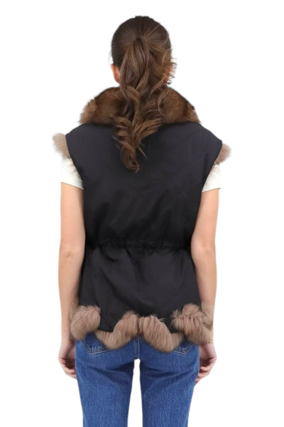 Reversible Vest Draw String With Fox Black Sabel