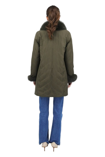 Audrey Reversible Travel Coat in Loden