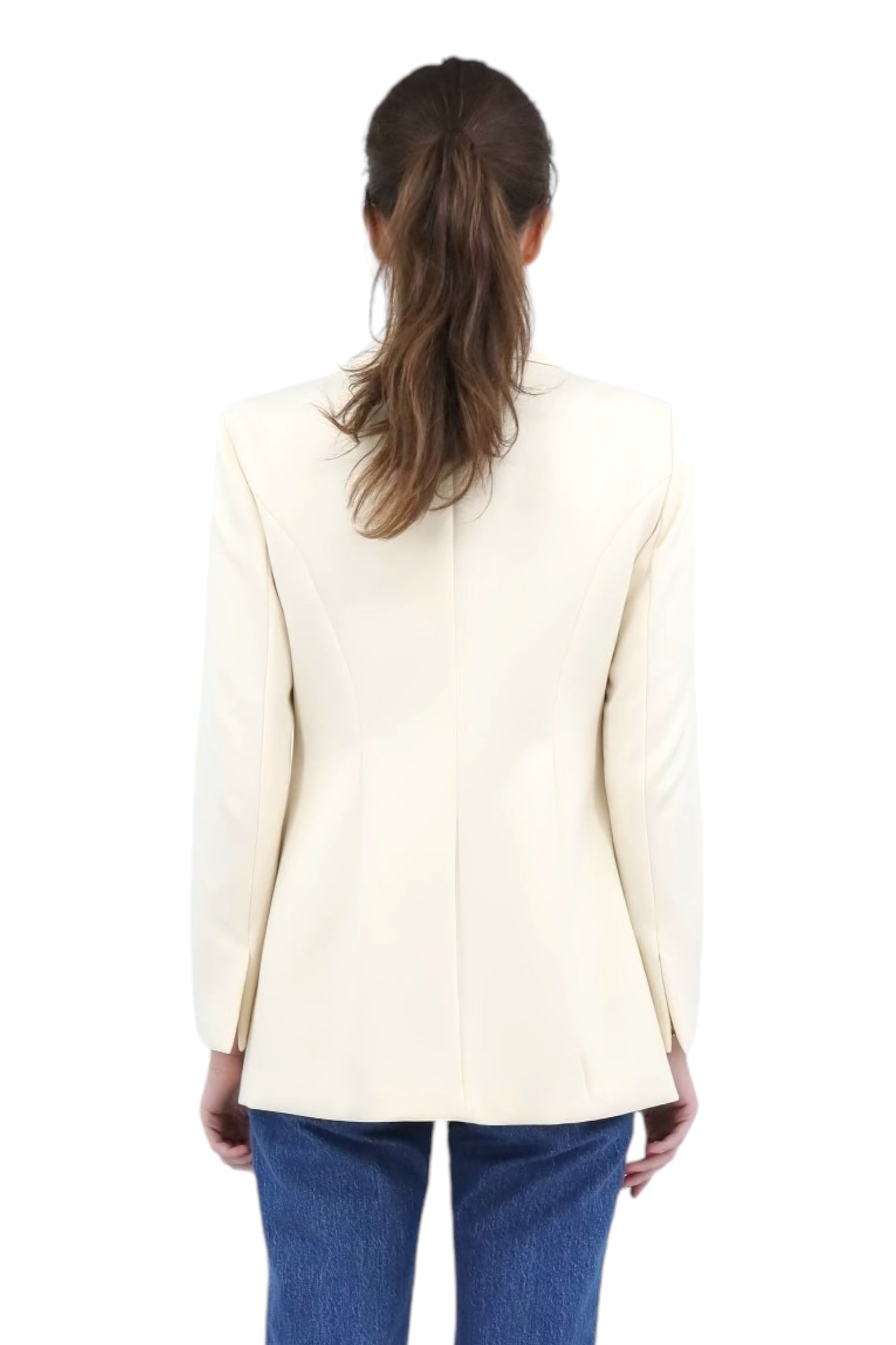 Long Jacket Asymmetrical Button in Vanilla