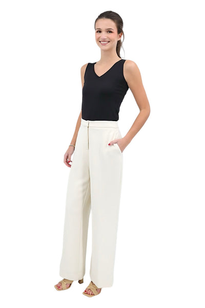 Basket Weave Wide Leg Pant Natural