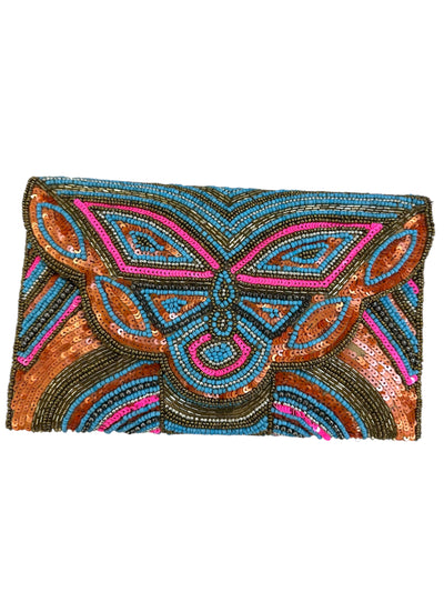 Multi Colored Beaded Clutch