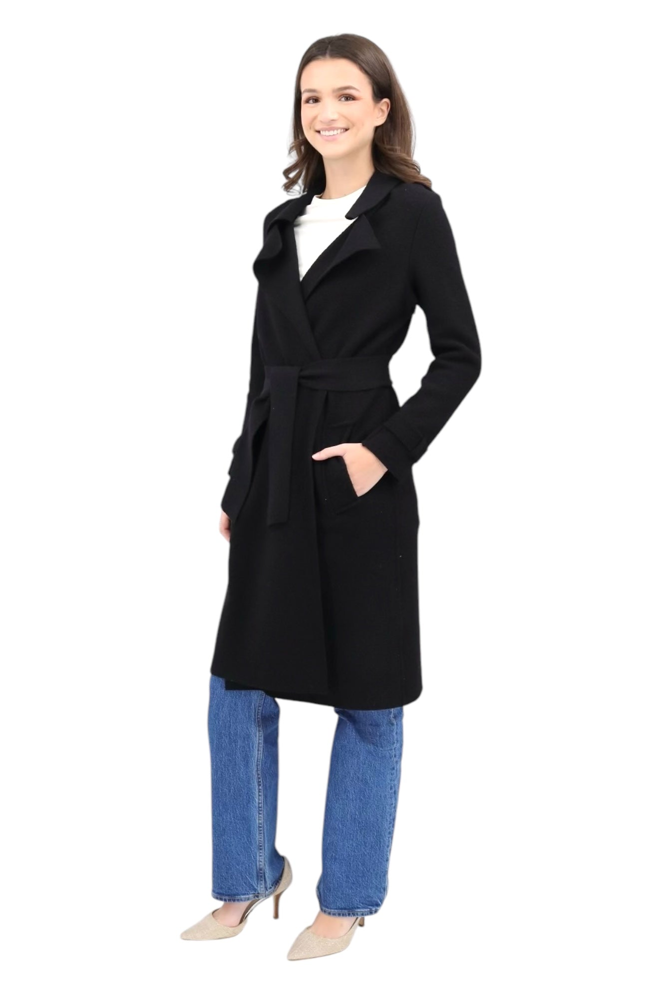 Basira Wool Lana Coat in Black