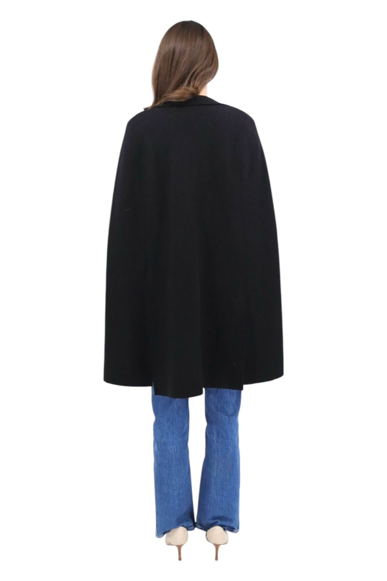 Abu Wool Cape Coat in Black