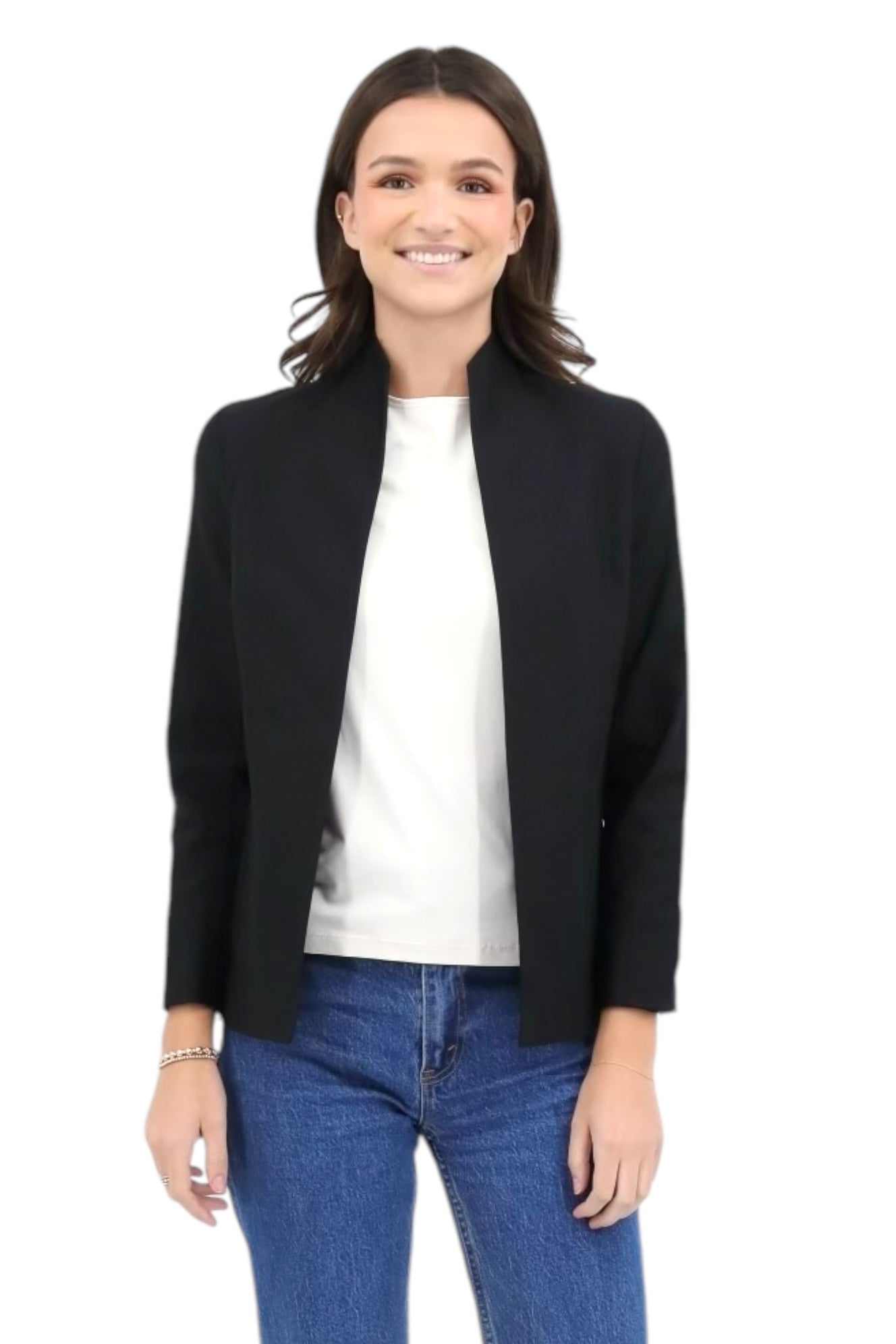 Rayon Tech Shaped Jacket in Black