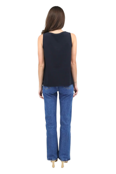 Round Neck Tank in Navy