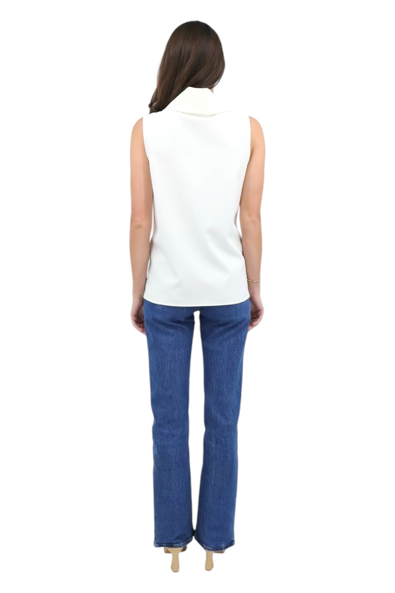 Sleeveless Cowl Neck Top in Ivory