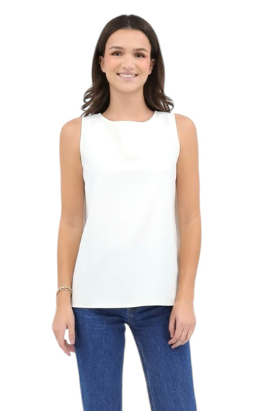 Round Neck Tank in Ivory