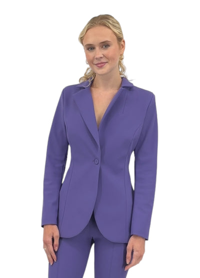 Lua Button Blazer in Dark Lavender