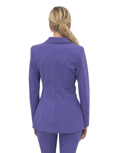 Lua Button Blazer in Dark Lavender