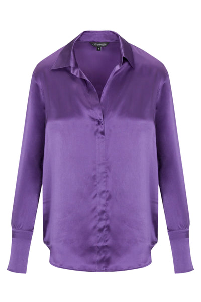 Daria French Cuff Blouse in Purple