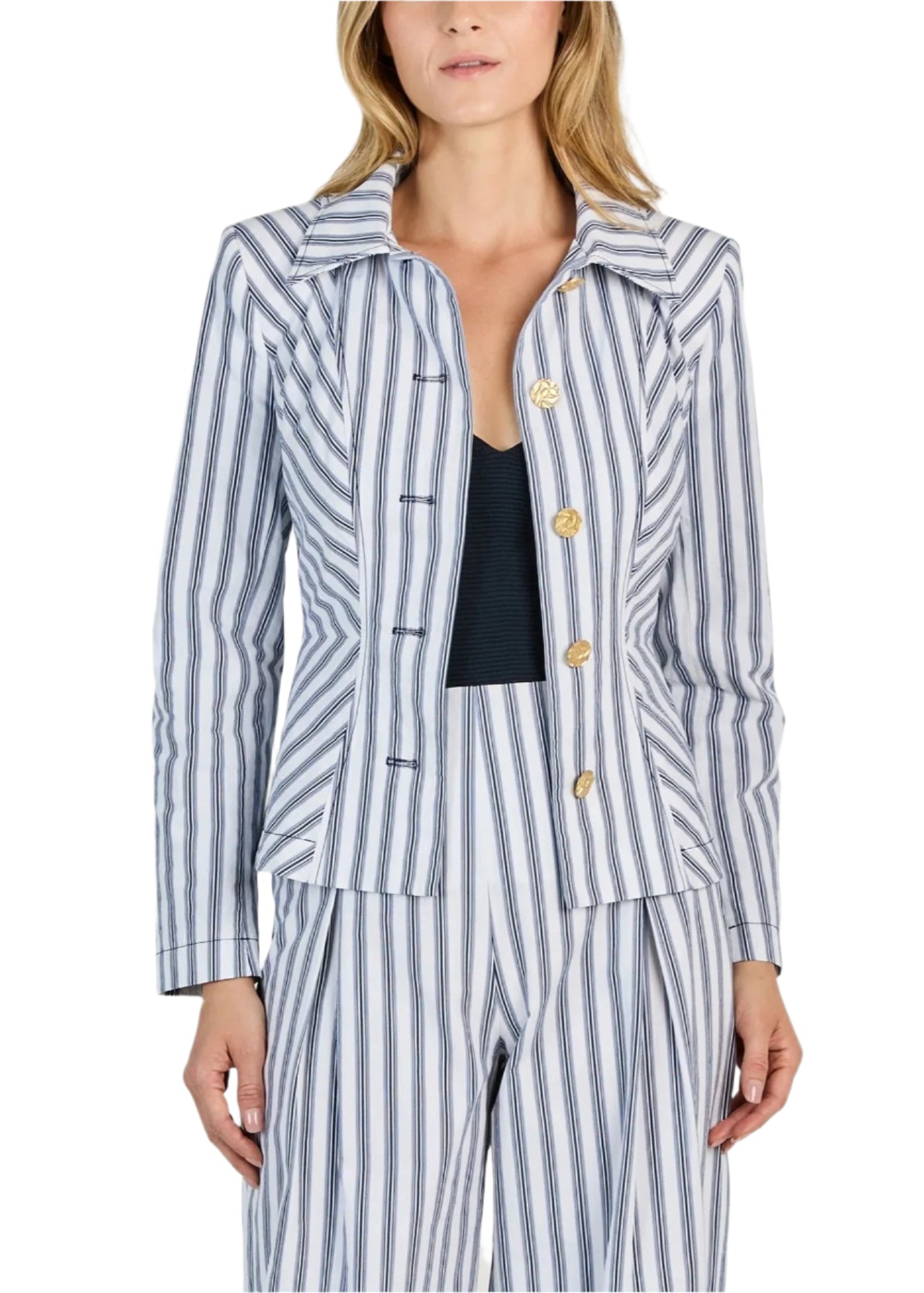 Cabana Stripe Jacket in Navy/White