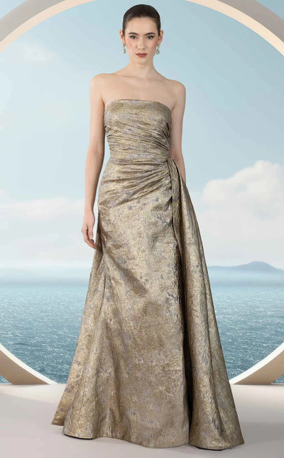 Multi Bodice Metallic Gold Gown