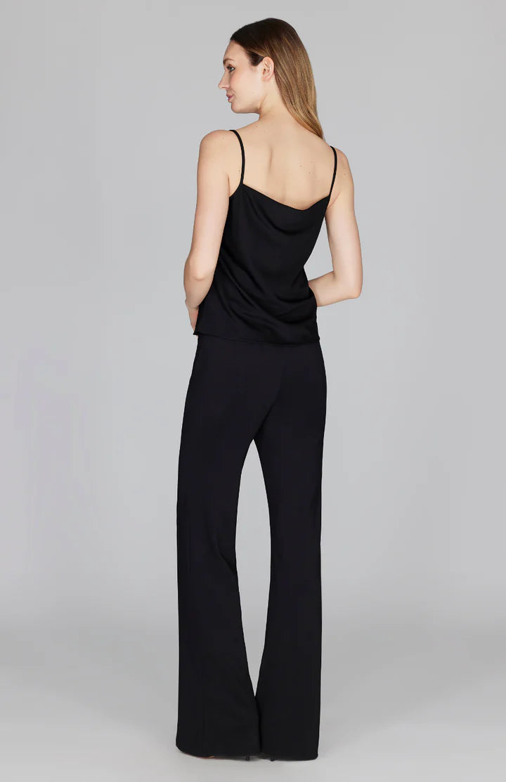 Straight Pant w/ Back Elastic in Black