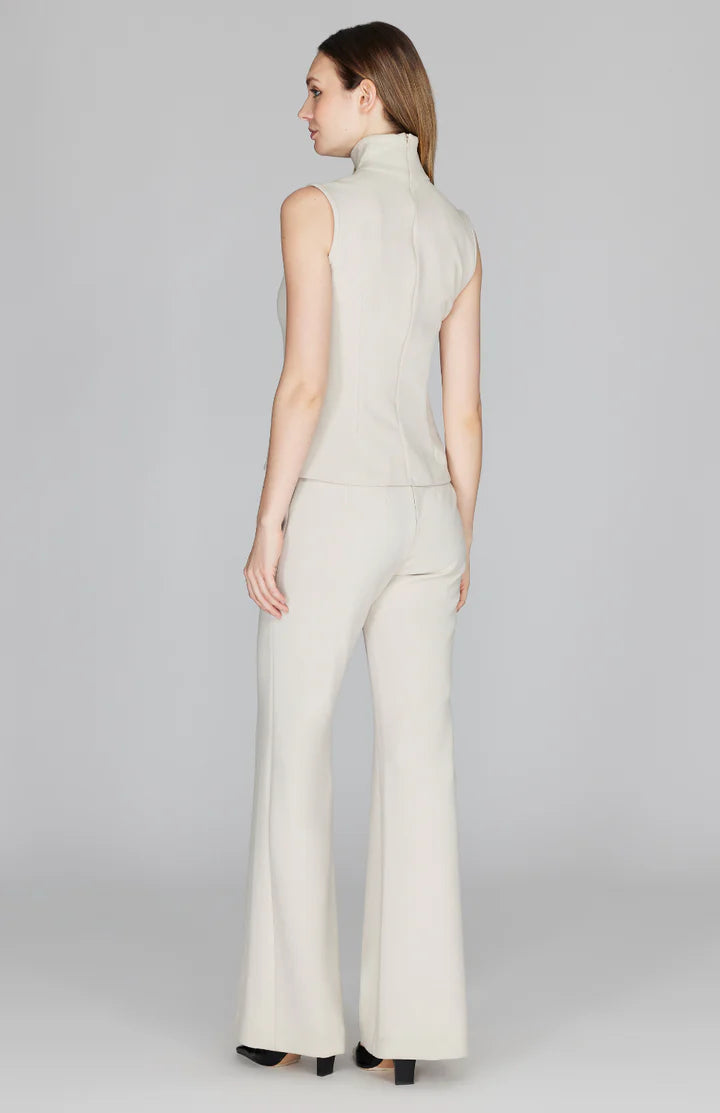 Flare Pant w/ Back Zip in Stone