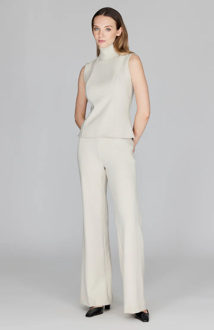 Flare Pant w/ Back Zip in Stone