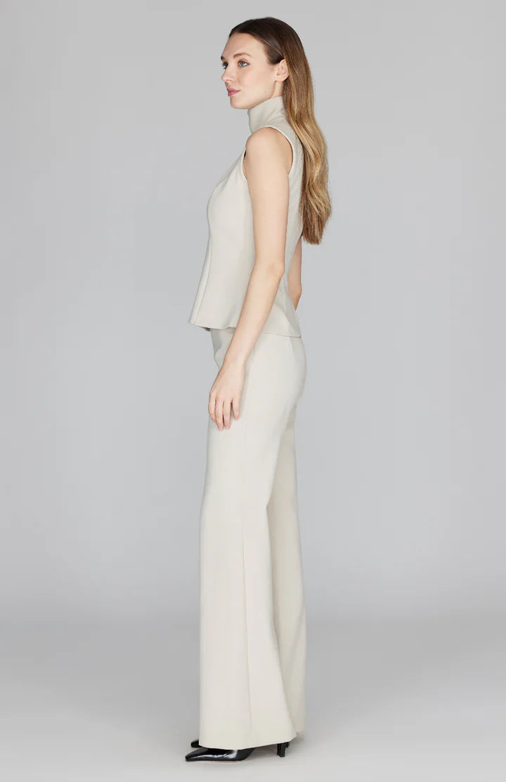 Flare Pant w/ Back Zip in Stone