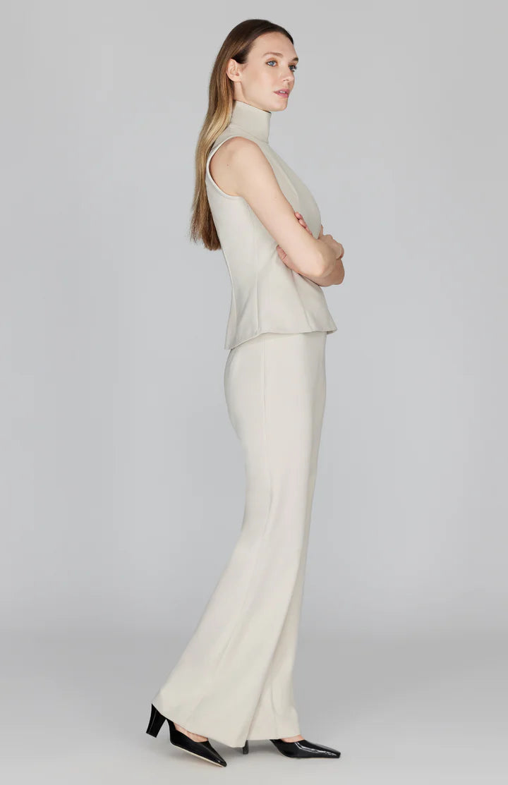 Flare Pant w/ Back Zip in Stone