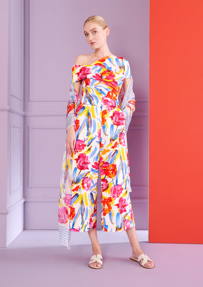 Painter Blossoms Piqué Jumpsuit