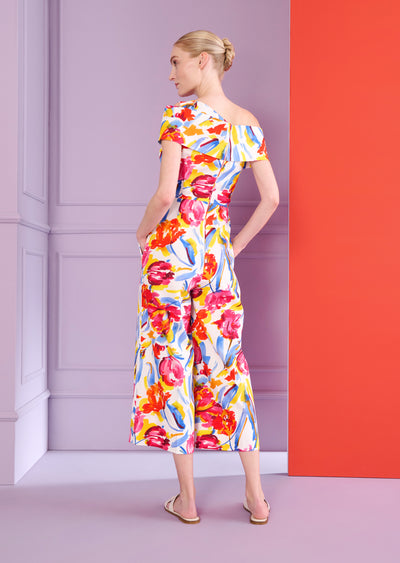 Painter Blossoms Piqué Jumpsuit