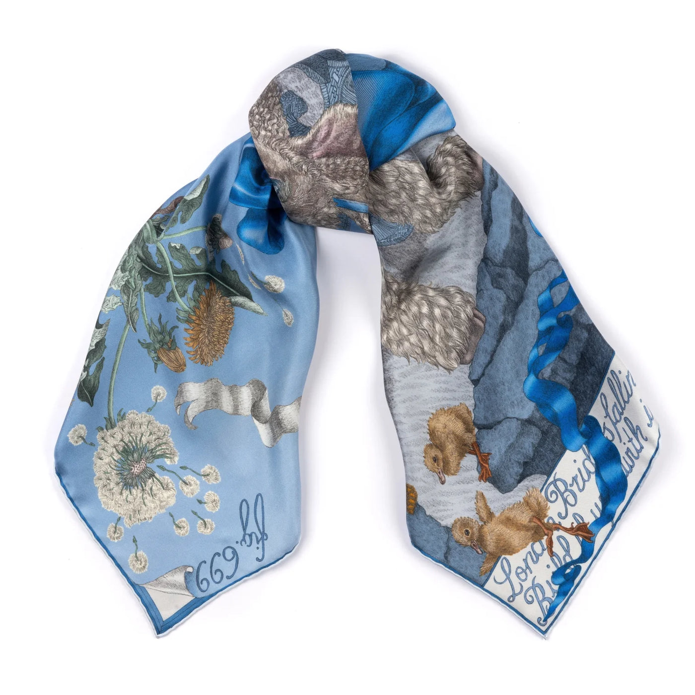 London Bridge is Falling Down Silk Twill Scarf 90 in Powder/Frost