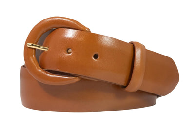 Monte Carlo Calf Belt with Covered Buckle in Oil