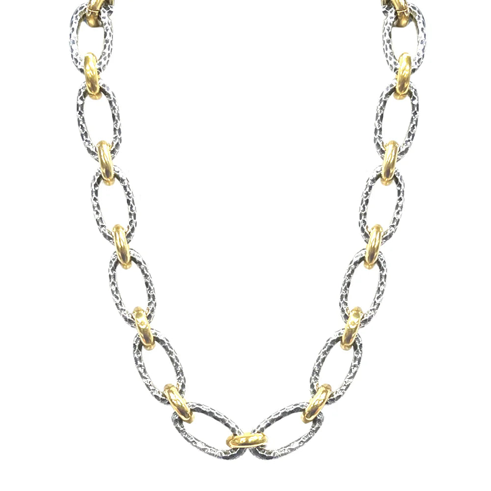 Vintage Silver Two-Tone Ravelle Chain Necklace