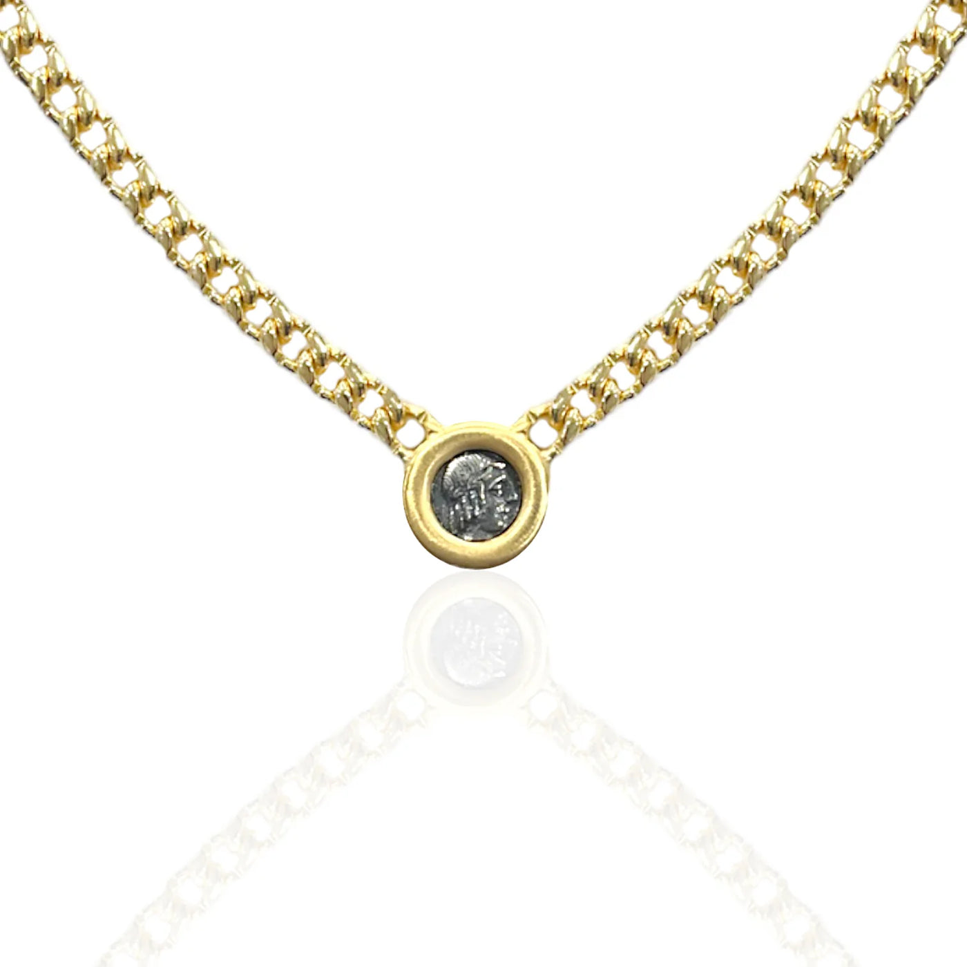 Gold Olena Coin Necklace