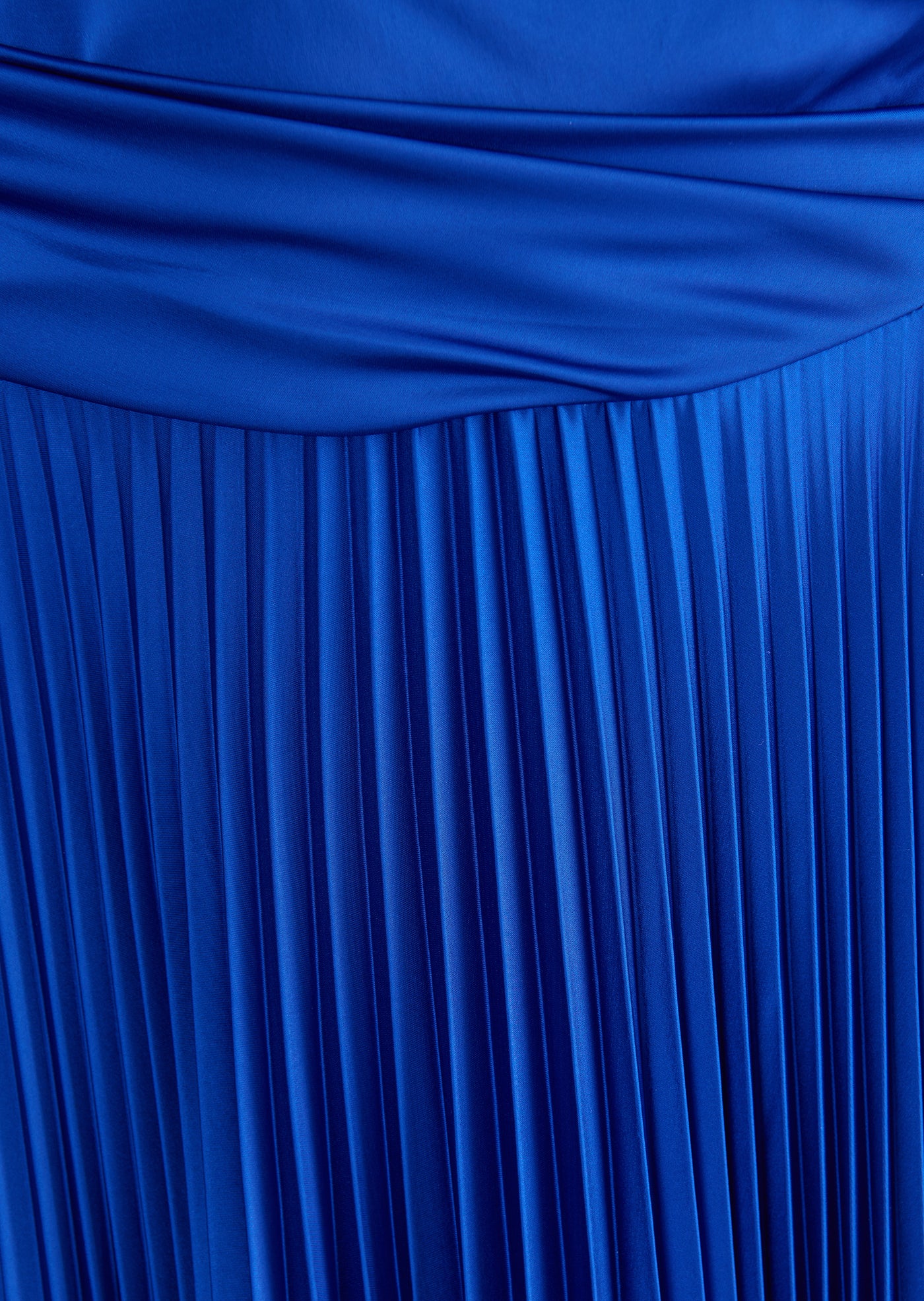 Off Shoulder Pleated Gown in Royal Blue