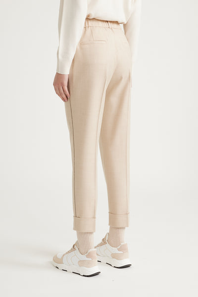 Melange "Loro Piana" Trouser in Barley