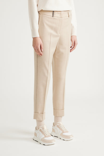 Melange "Loro Piana" Trouser in Barley