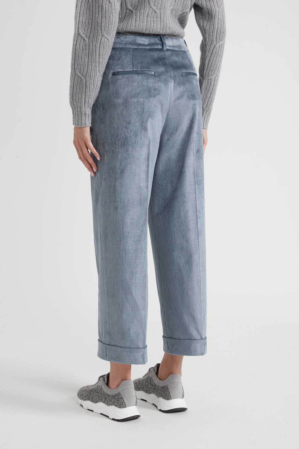 Stretch Corduroy Trousers in Slate