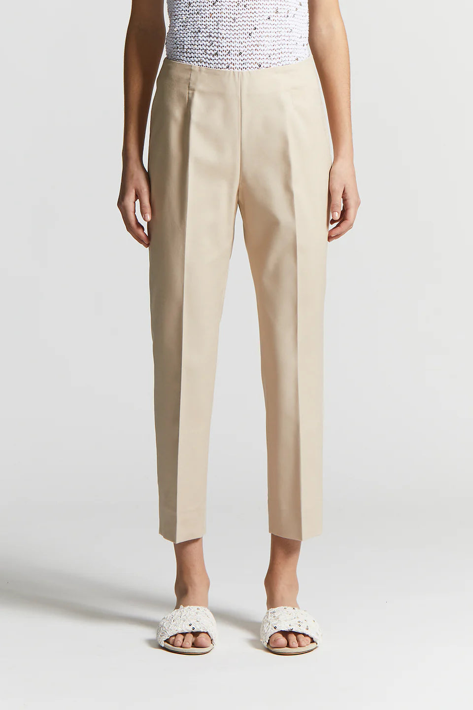 Cigarette Trousers in Amber Beige