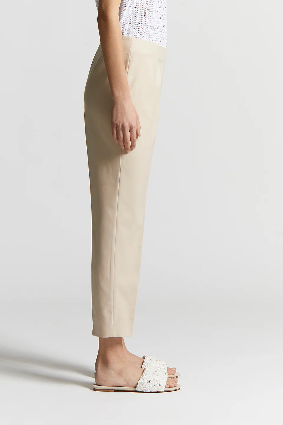 Cigarette Trousers in Amber Beige