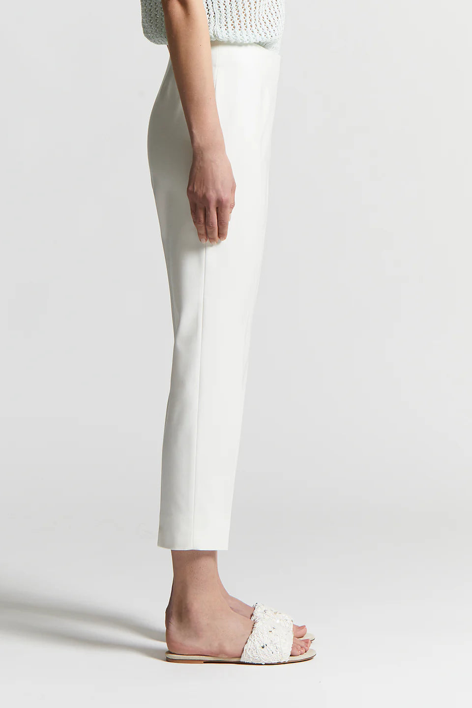 Cigarette Trousers in Cloud White