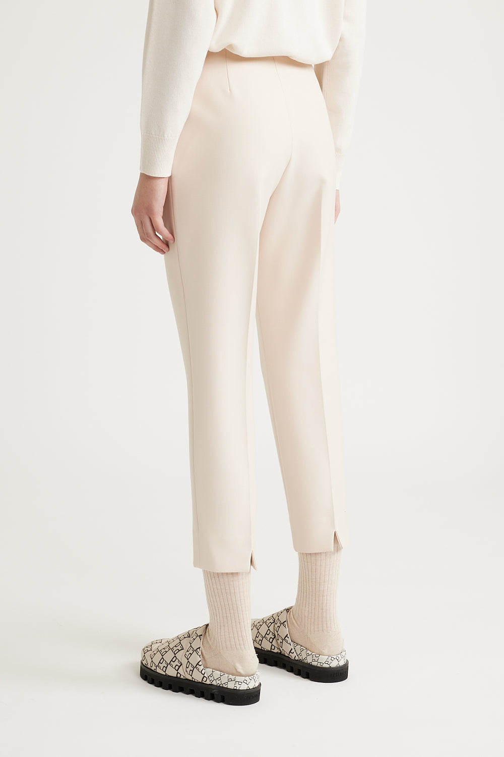 Two-Way Stretch Cigarette Trousers in Barley