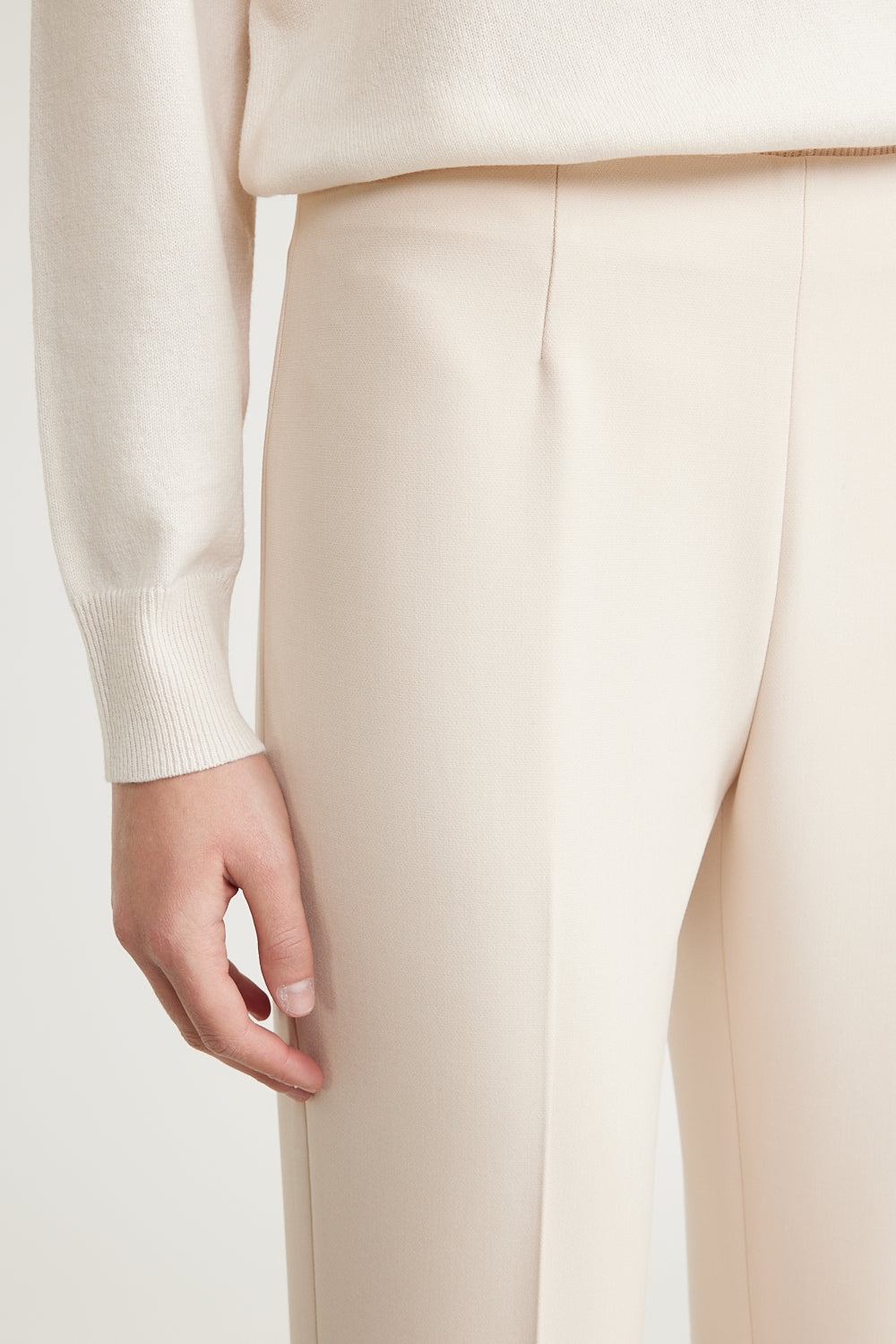 Two-Way Stretch Cigarette Trousers in Barley