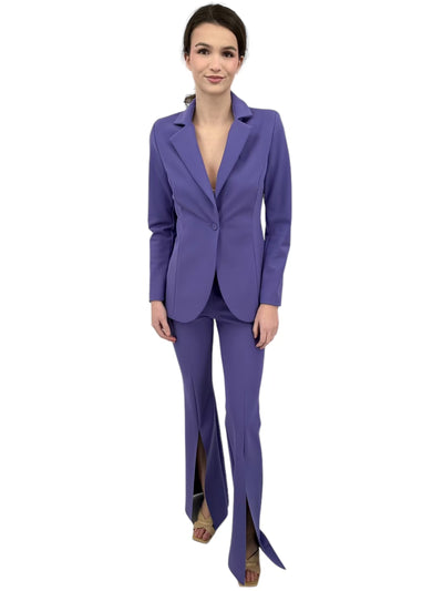 Lua Button Blazer in Dark Lavender