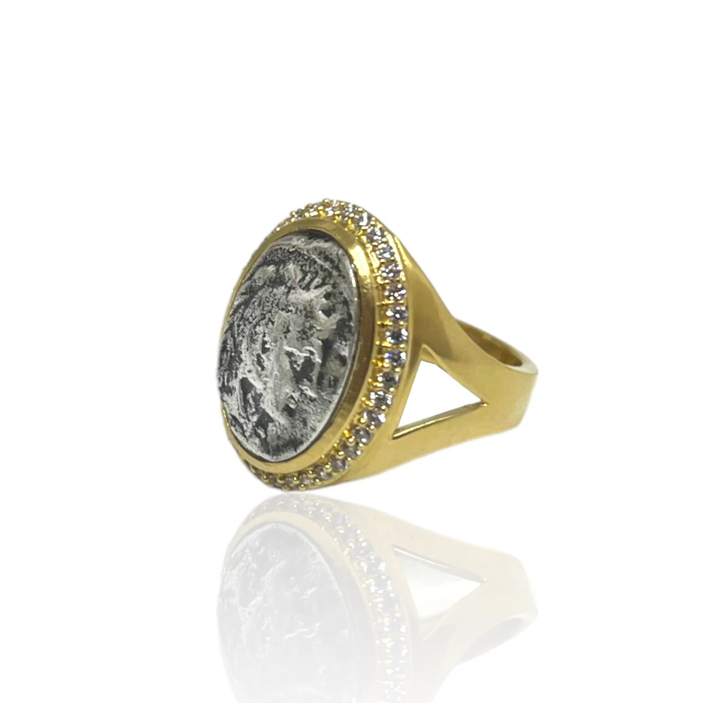 Mixed Metal Moneta Coin Ring