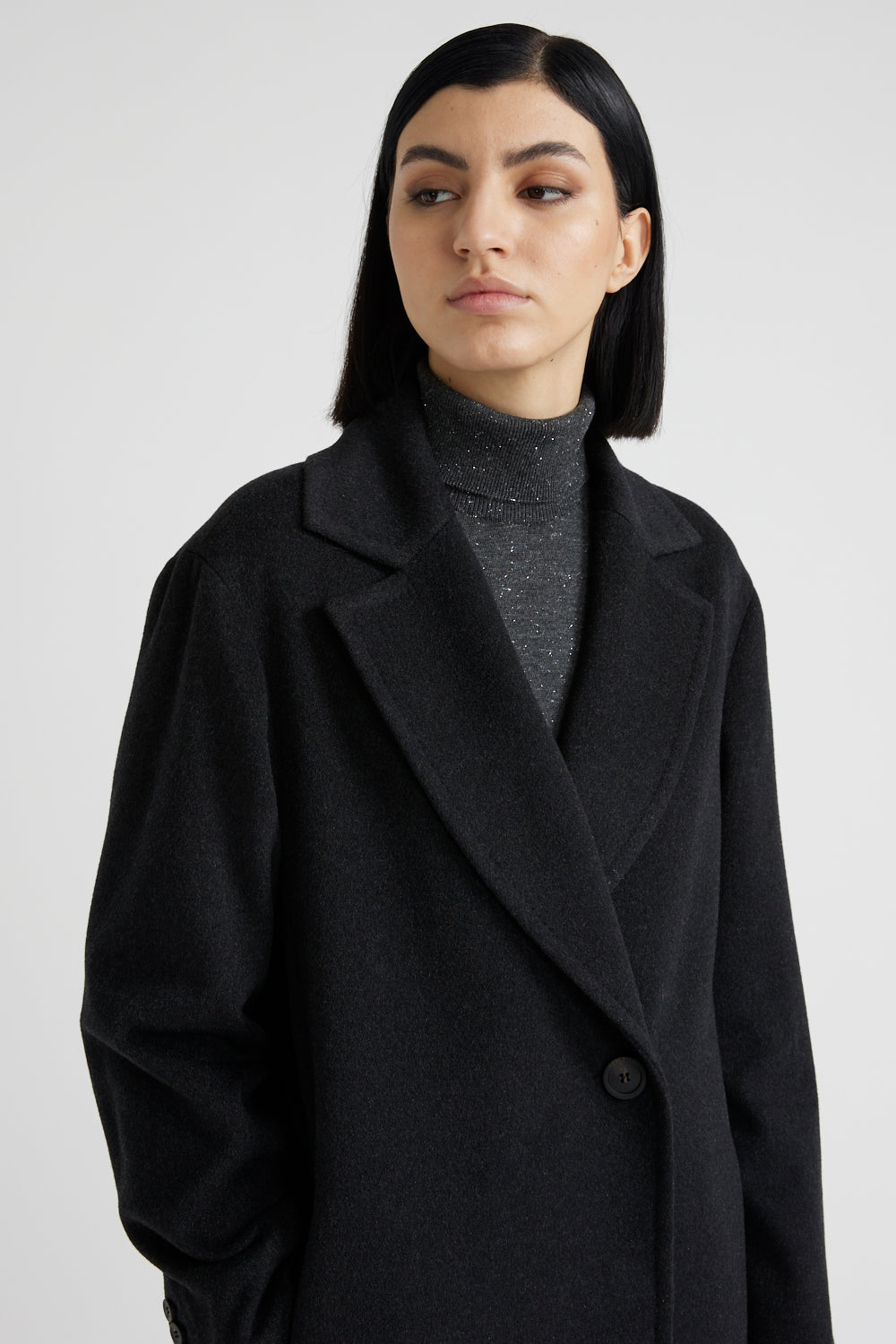 Wool, Cashmere Coat in Graphite