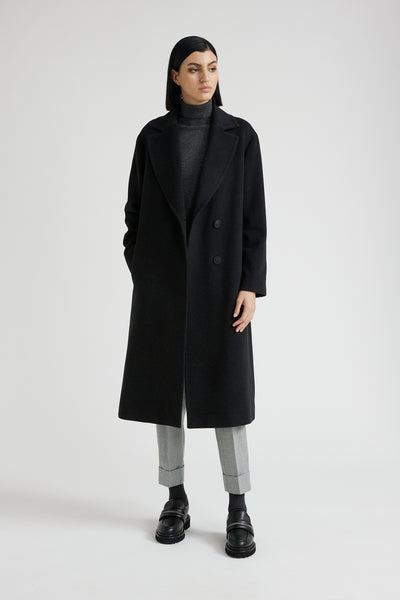 Wool, Cashmere Coat in Graphite