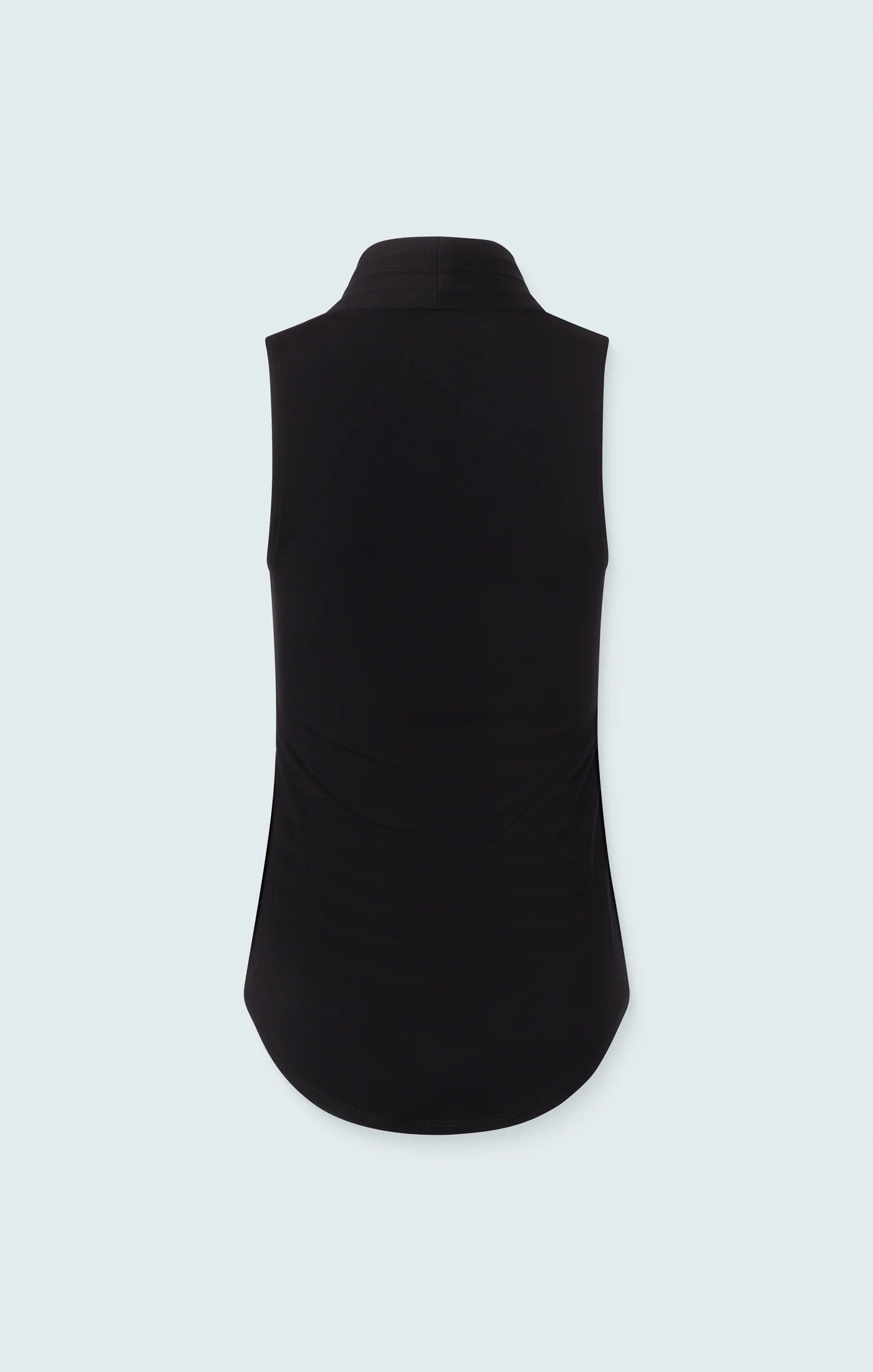 Matte Jersey Sleeveless Pleated V-Neck Top in Black