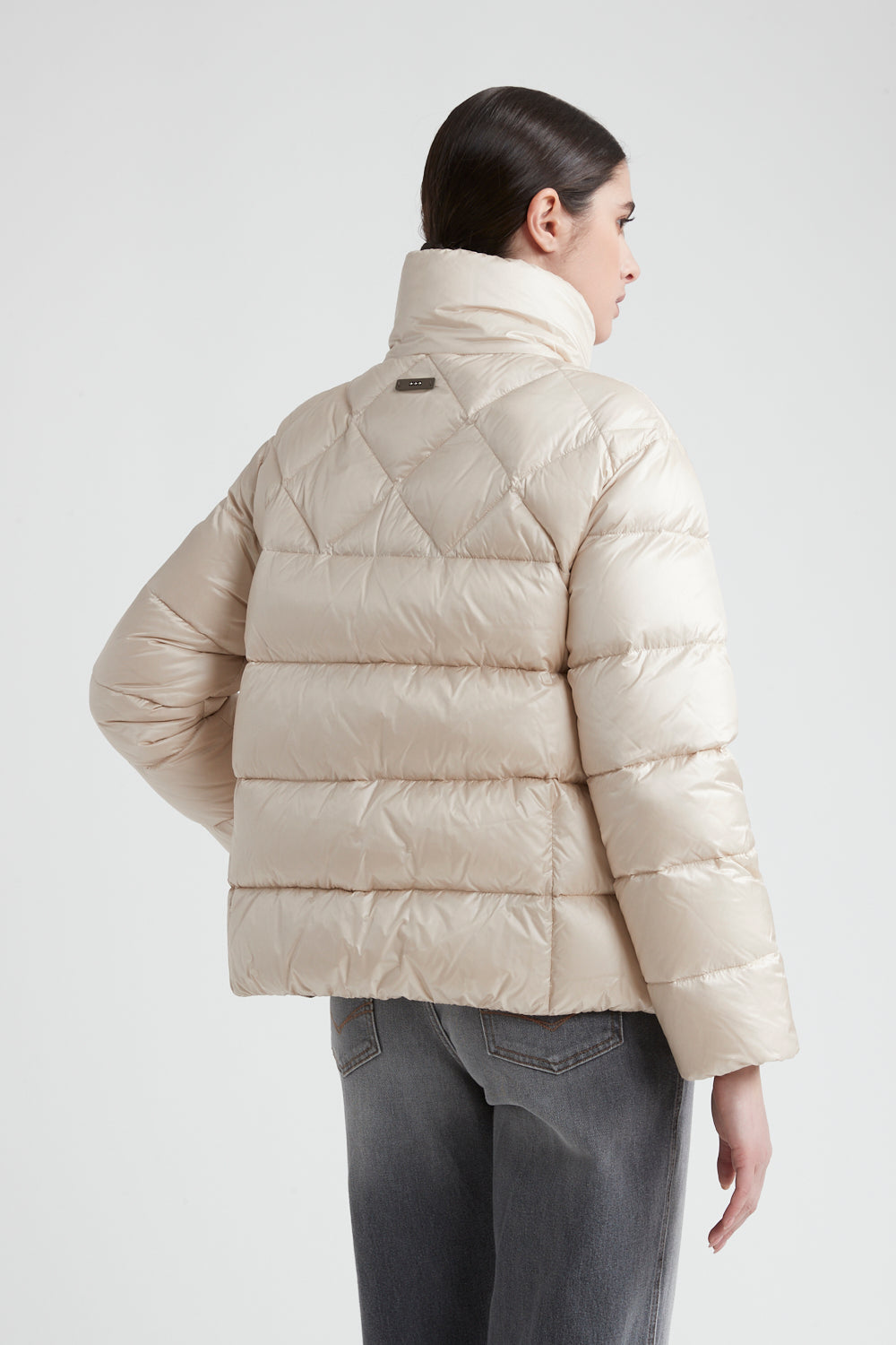 Padded Nylon Jacket in Barley