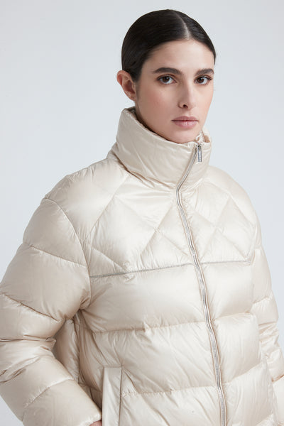 Padded Nylon Jacket in Barley