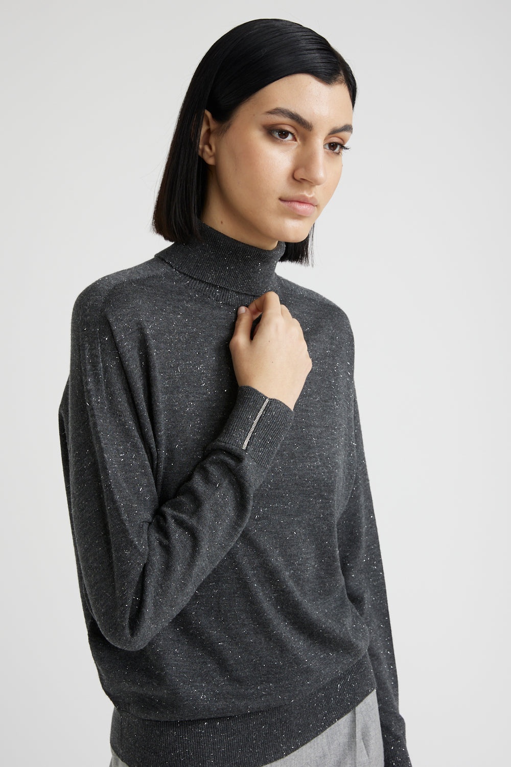 Knitted Wool Sweater in Graphite