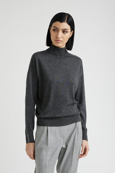 Knitted Wool Sweater in Graphite