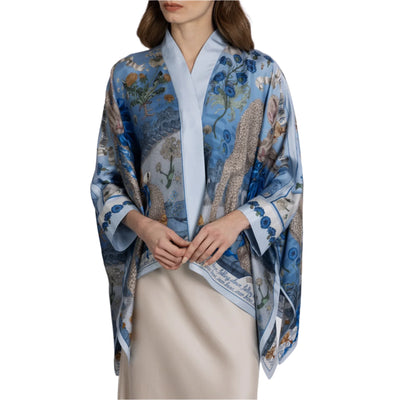 London Bridge is Falling Down Silk Scarf Blouse in Powder/Frost