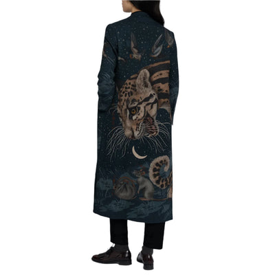 The Lunar Leopard Wool Crepe Coat in Winter/Flint